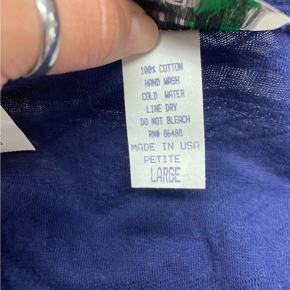 Vintage Basil Top SZ PL Ribbon Rosettes Lace Neckline Embellishment 100% Cotton - Picture 9 of 10